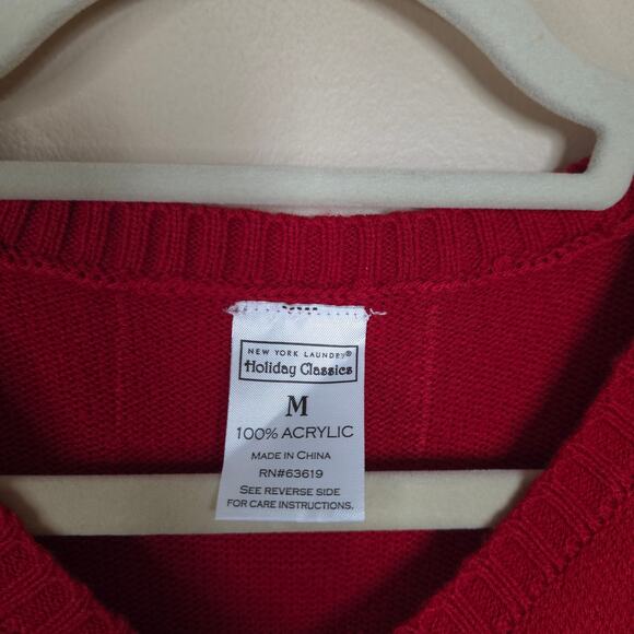 Holiday Christmas Mrs Claus Womens Ugly Sweater Dress or Long Tunic Size M - Picture 6 of 7